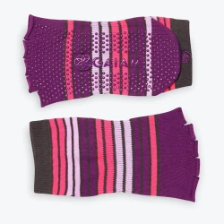 Gaiam Toeless Yoga Sock ,Pink/purple