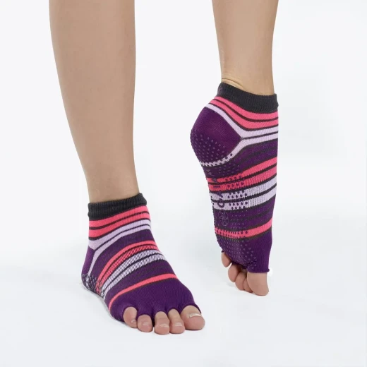 Gaiam Toeless Yoga Sock ,Pink/purple - Gaiam - Image 2