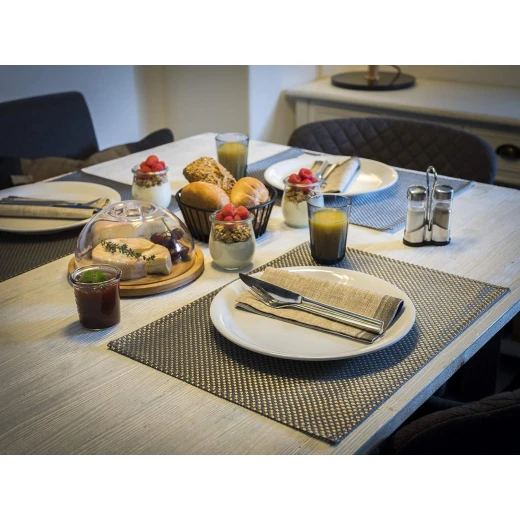 APS Placemat Fine Band Black / Grey 45x33cm - APS - Image 2