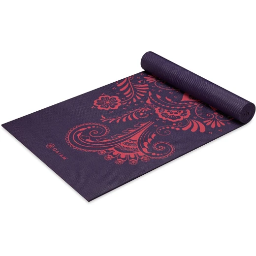 Gaiam Aubergine Swirl Yoga Mat 6mm Premium - Gaiam - Image 2