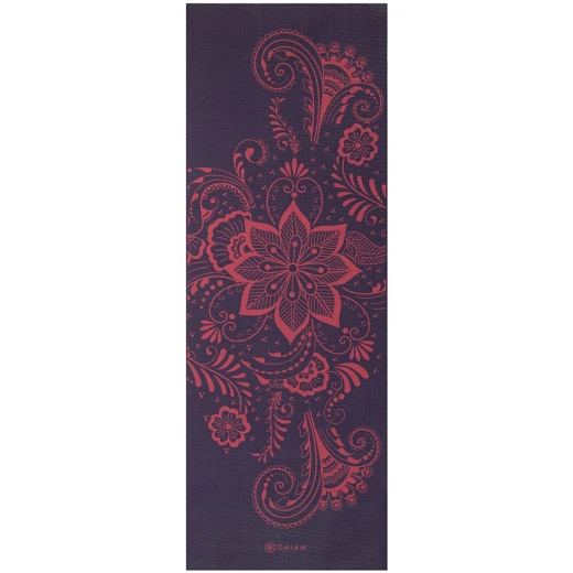 Gaiam Aubergine Swirl Yoga Mat 6mm Premium - Gaiam - Image 3