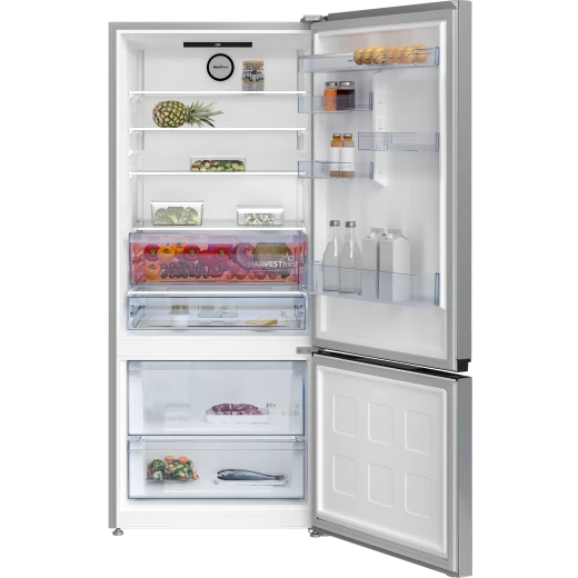 Beko Refrigerator A++ 590 L Bottom Freezer HarvestFresh Gray Inverter - Beko - Image 4