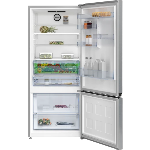 Beko Refrigerator A++ 590 L Bottom Freezer HarvestFresh Gray Inverter - Beko - Image 2