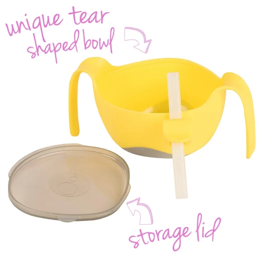 B.Box XL Bowl + Straw ,lemon sherbet 12m+ - B.Box - Image 3