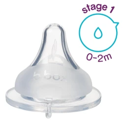 B.Box Baby Bottle Anti-Colic Teat, 2 Pack - Stage 1 (0-2 Months)