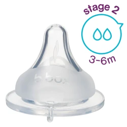 B.Box Baby Bottle Anti-Colic Teat, 2 Pack ,Stage 2 (3-6 months)