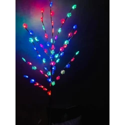 شجرة زينة رمضان المضيئة، بتصميم الهلال والنجمة ، بالوان منوعة, 1.5 متر, باشكال متنوعة