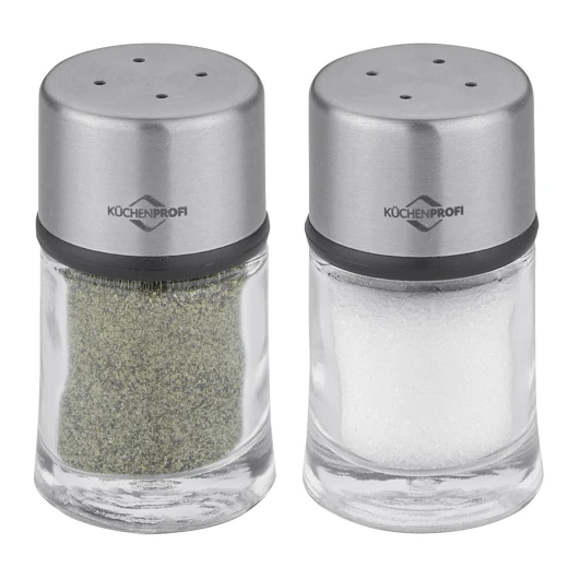 Kuchenprofi Salt & Pepper Shaker | 1-Piece Stainless Steel & Glass Shaker | Elegant, Durable, and Easy to Clean Kuchenprofi Salt & Pepper Shaker | 1-Piece Stainless Steel & Glass Shaker | Elegant, Durable, and Easy to Clean