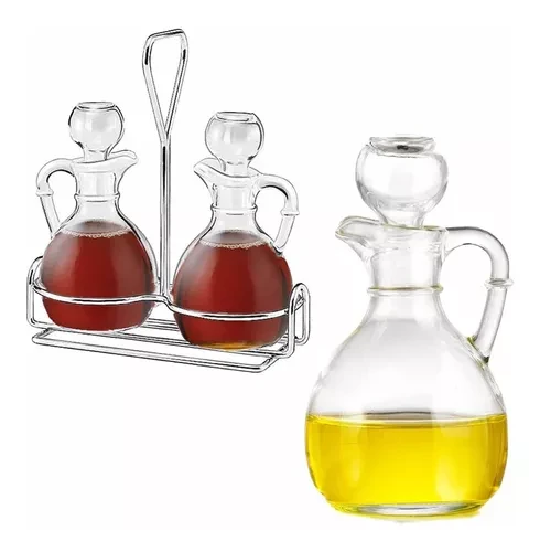 Libbey 2 Cruet Set 177ml With Wire Rack & Glass Stoppers - Libbey - Image 2