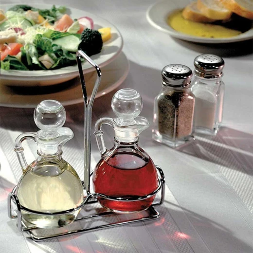 Libbey 2 Cruet Set 177ml With Wire Rack & Glass Stoppers - Libbey - Image 3