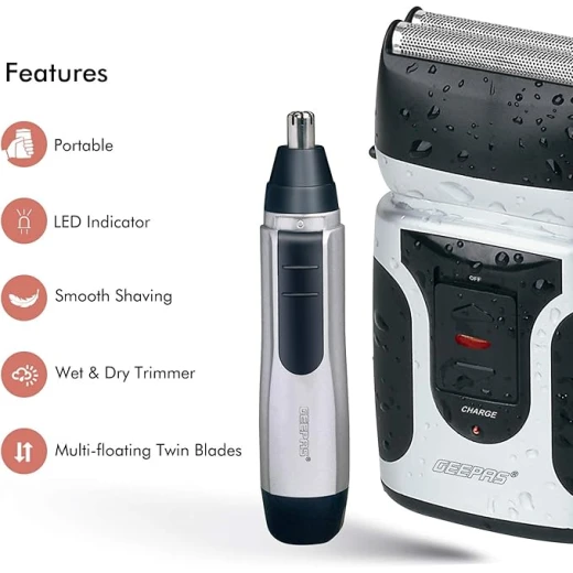 Geepas Gsr110 Rechargeable Shaver For Men - GEEPAS - Image 2