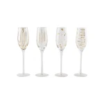Kitchen Craft Mikasa Flute Glasses 210ml Gold Set of 4 Pieces - KitchenCraft