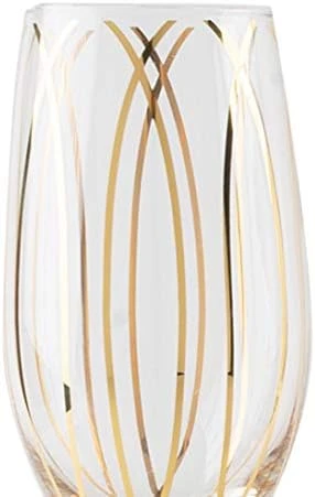Kitchen Craft Mikasa Flute Glasses 210ml Gold Set of 4 Pieces - KitchenCraft - Image 4