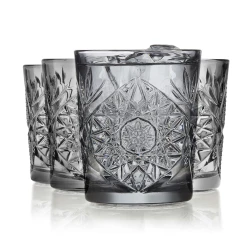 Libbey HOBSTAR Old Fashion Tumbler 12oz 355ml Grey Set of 6 Pieces