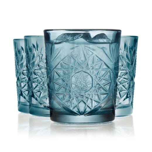 Libbey HOBSTAR Old Fashion Tumbler 12oz 355ml Blue Set of 6 Pieces Libbey HOBSTAR Old Fashion Tumbler 12oz 355ml Blue Set of 6 Pieces