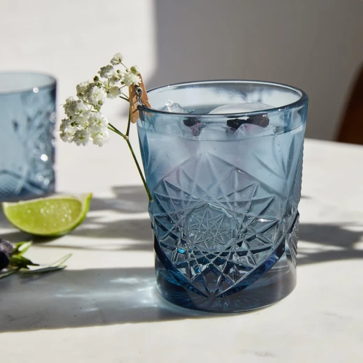 Libbey HOBSTAR Old Fashion Tumbler 12oz 355ml Blue Set of 6 Pieces - Libbey - Image 2