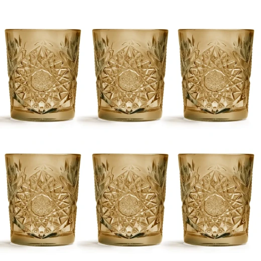 Libbey HOBSTAR Old Fashion Tumbler 12oz 355ml Yellow Set of 6 Pieces - Libbey - Image 6