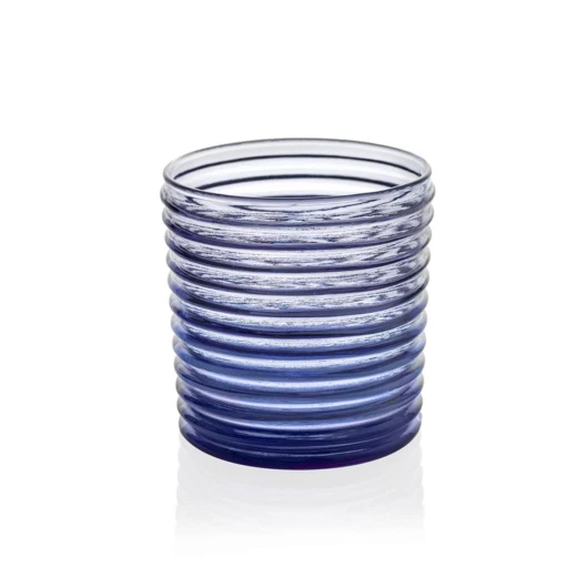 IVV Vertigo Tumbler 300ml Set of 6 Pieces, Blue Crystal Glasses with Transparent Line Design, Ideal for Water, Juices, and Beverages IVV Vertigo Tumbler 300ml Set of 6 Pieces, Blue Crystal Glasses with Transparent Line Design, Ideal for Water, Juices, and Beverages