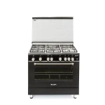 Elba Gas Cooker 90 cm Black with Steel Top and 2 Fans for Cooling and Distribution - ELBA