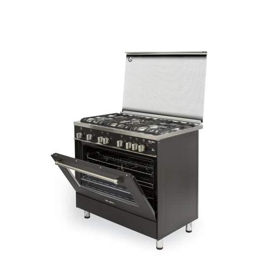 Elba Gas Cooker 90 cm Black with Steel Top and 2 Fans for Cooling and Distribution - ELBA - Image 3