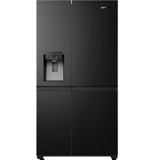 Gorenje 601 Liters Side by Side Refrigerator With Water Dispenser, No Frost Technology, with Ice Maker NRS9181VBIU Premium Black Gorenje 601 Liters Side by Side Refrigerator With Water Dispenser, No Frost Technology, with Ice Maker NRS9181VBIU Premium Black