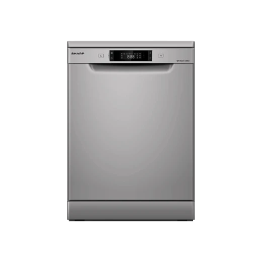 Sharp Dishwasher 14 Place Settings, 8 Programs, 3 Baskets, 3 Spray Arms, A++ Energy Rating, Silver QW-MA814-SS2/3 – Large Capacity, Efficient Cleaning, Quiet Operation, Modern Stylish Design
