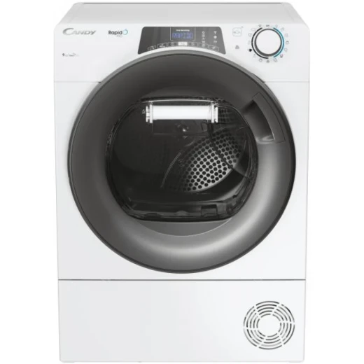 Candy Clothes Dryer – 10kg Capacity – Energy Efficiency Class A++ – Silver Door – Wi-Fi & Bluetooth Control – Model RPE H10A2TER-S – White Color – Modern design for fast and efficient drying with smart remote control Candy Clothes Dryer – 10kg Capacity – Energy Efficiency Class A++ – Silver Door – Wi-Fi & Bluetooth Control – Model RPE H10A2TER-S – White Color – Modern design for fast and efficient drying with smart remote control