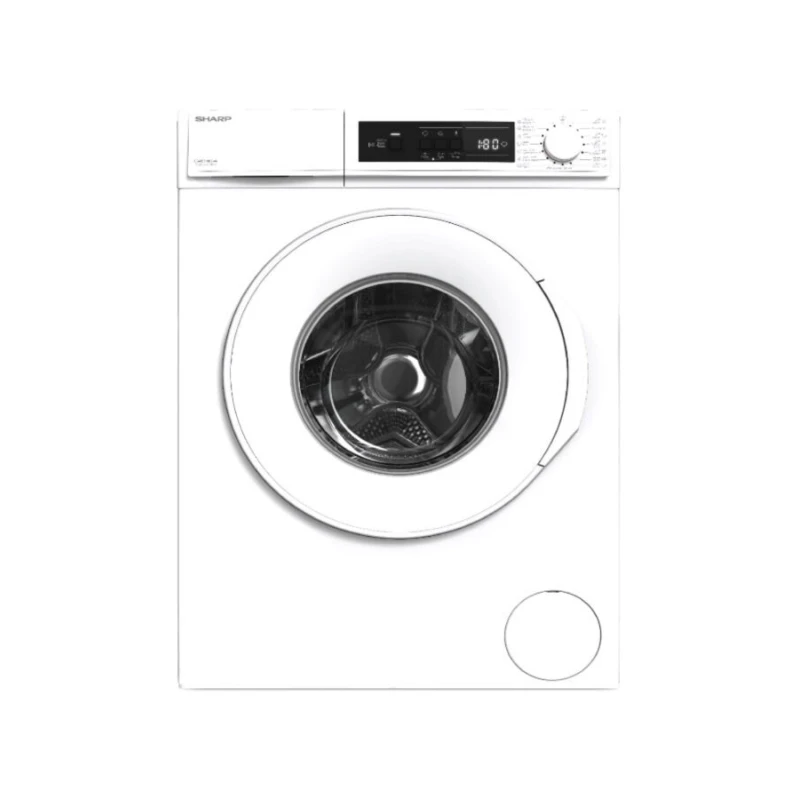 Sharp washing machine – 7 kg capacity – 1000 RPM spin speed – A++ energy efficiency class – 15 wash programs – white color – model ES-FE710DZL-B – practical and efficient design for gently washing clothes and protecting everyday fabrics while saving energy - SHARP