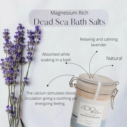 400 Below Dead Sea Bath Salts Relax 650g (Lavender) - 400 Below - Image 4