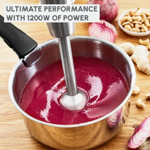 MOULINEX Hand Blender, InfinyForce Hand Stick Blender with Accessories, 1200W, Silver/Black, Stainless Steel Plastic DD95JD27 - MOULINEX - Image 9