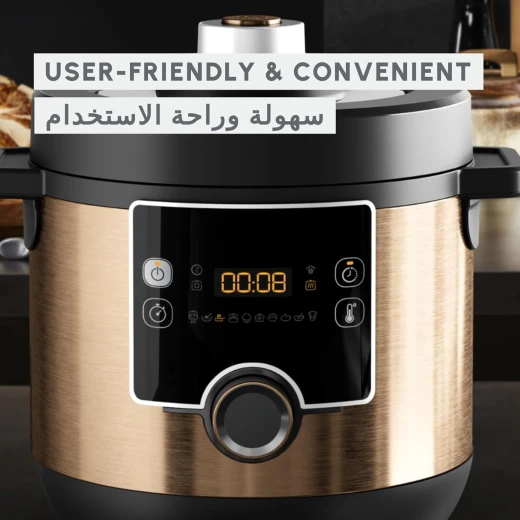 طنجرة ضغط كهربائية، تيربو كوزين ماكسي 7.6 لتر، طنجرة متعددة الاستخدامات، سهلة، متعددة الاستخدامات، نتائج طهي مثالية، 10 برامج طهي أوتوماتيكية، وضع يدوي CE777G27 من مولينيكس - مولينكس - Image 5