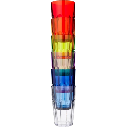 Guzzini Ground Tumbler 420ml Set of 6 Pieces, Assorted Colors, High-Quality SAN Material, Elegant Design, Made in Italy, Not Microwaveable - Guzzini - Image 3