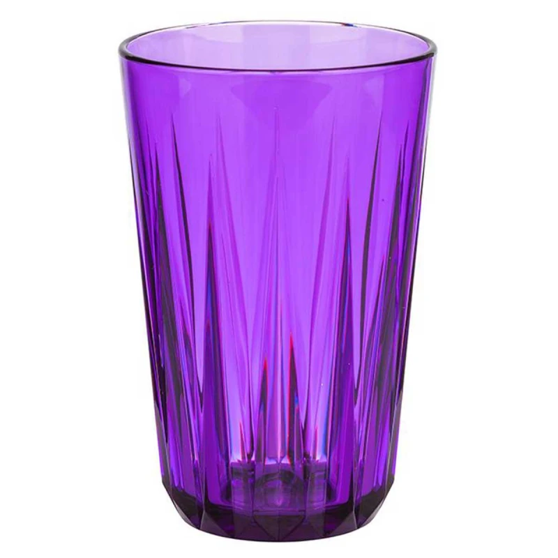 APS Crystal Reusable Trans Tumbler 500ml Purple Unbreakable, Dishwasher Safe, Stackable, BPA-Free - APS