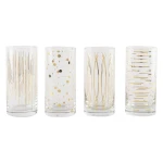 KitchenCraft Mikasa High Ball Glasses 414ml Gold Set of 4 Pieces - KitchenCraft