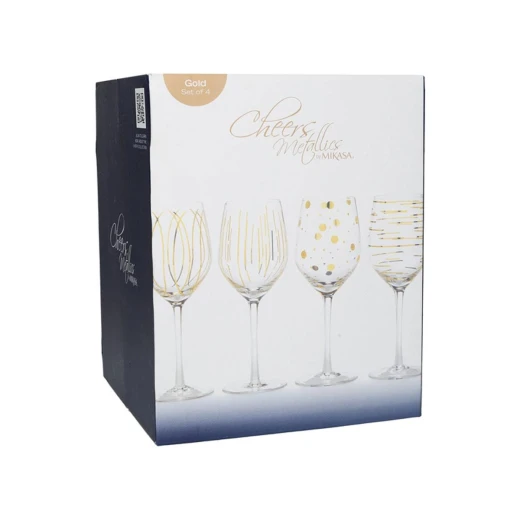 KitchenCraft  Mikasa Glasses 414ml Gold Set of 4 Pieces - KitchenCraft - Image 2