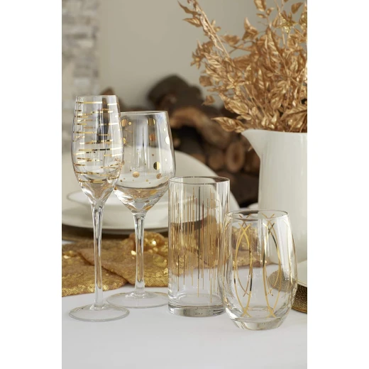 KitchenCraft  Mikasa Glasses 414ml Gold Set of 4 Pieces - KitchenCraft - Image 3