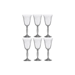Leonardo High-quality glass set of 6 330ml Transparent and white decorations Dishwasher Safe