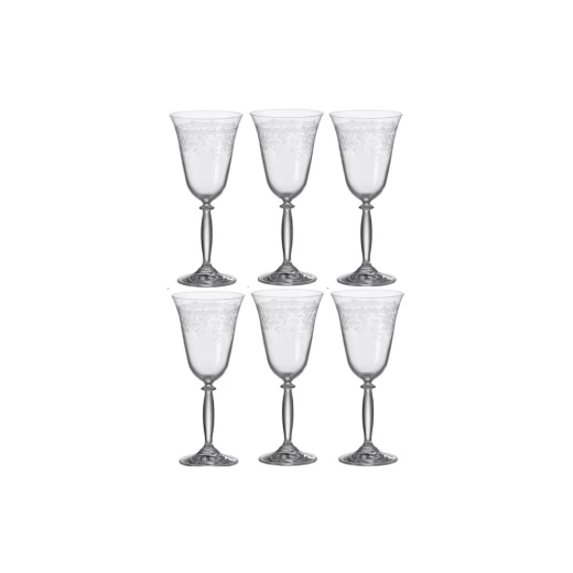 Leonardo High-quality glass set of 6 330ml Transparent and white decorations Dishwasher Safe