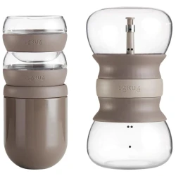 Lekue Calm Tea Ritual Set Borosilicate Glass Infuser, Hourglass Filter, Tea Storage Jar with Lid, Stackable Cups, and Tea Accessory for Wellness, Relaxation, and Mindful Moments