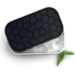 Lekue Ice Box Black Large Capacity Ice Cube Tray with 4 Trays, Silicone Lid, and Anti-Condensation Design, Perfect for Table-Side Presentation - Lekue