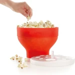 Lekue Microwave Popcorn Popper/Popcorn Maker, Red 100% platinum silicone Ease of Use - Lekue