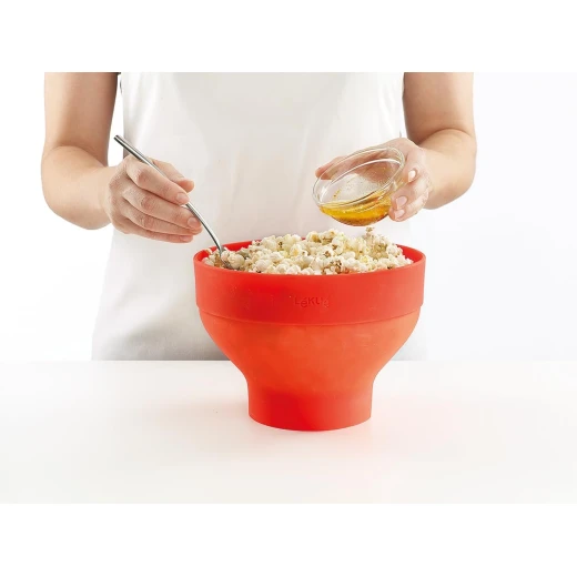 Lekue Microwave Popcorn Popper/Popcorn Maker, Red 100% platinum silicone Ease of Use - Lekue - Image 4