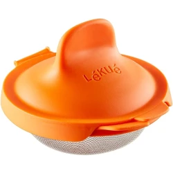 Lekue Egg Warmer Poacher, Orange Silicone with Metal Mesh