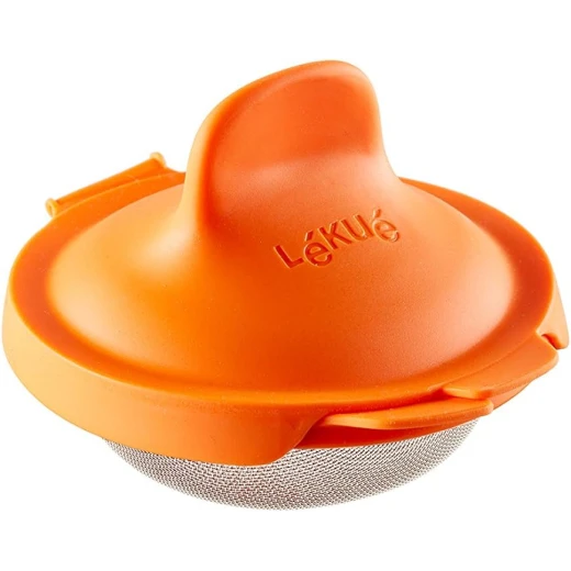 Lekue Egg Warmer Poacher, Orange Silicone with Metal Mesh Lekue Egg Warmer Poacher, Orange Silicone with Metal Mesh