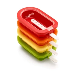 Lekue Big Multicolor Popsicle Molds Set 4 Stackable, Silicone, Reusable, BPA-Free