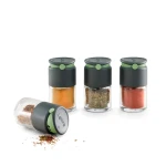 Lekue Spice Shakers Set of 4 Pieces Transparent 2.7oz each Sprinkle and Dosing openings Dishwasher Safe - Lekue