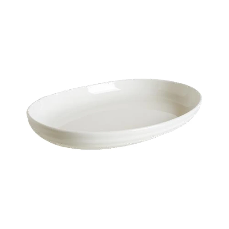 Bonna Premium White Oval Porcelain Dish 31x21cm Durable & Microwave Safe - Bonna