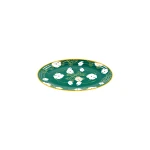 Guzzini Fusion Small Oval Tray Dia 35,5x25,5xh3cm Green with Yellow/White Decoration - Guzzini