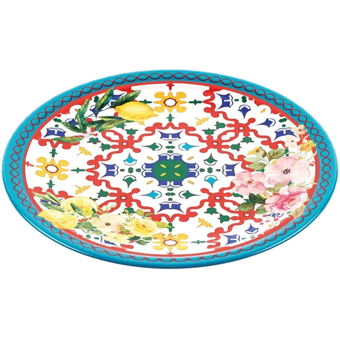 طبق عشاء مسطح على شكل زهرة وليمون بقطر 27.5 × 2.4 سم، مثالي للحفلات الخارجية الممتعة أو النزهات أو كعنصر زخرفي مميز على طاولة الطعام. من جوزيني - غوزيني