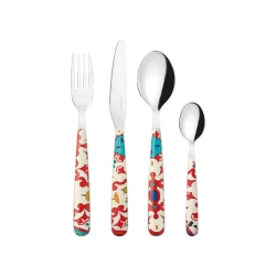 Guzzini Flower & Lemon Cutlery Set of 24 Pieces Stainless Steel Red